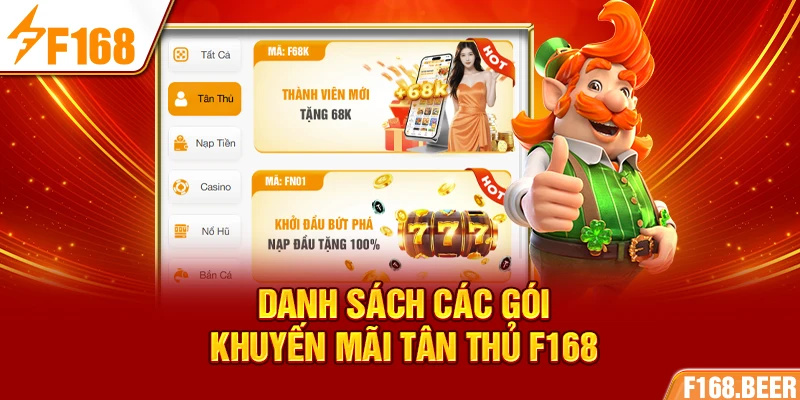 Danh sách các gói khuyến mãi tân thủ F168