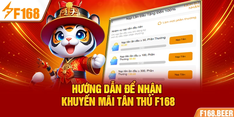 Hướng dẫn để nhận khuyến mãi tân thủ F168