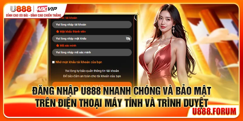 Đăng nhập U888 nhanh chóng và bảo mật trên điện thoại máy tính và trình duyệt