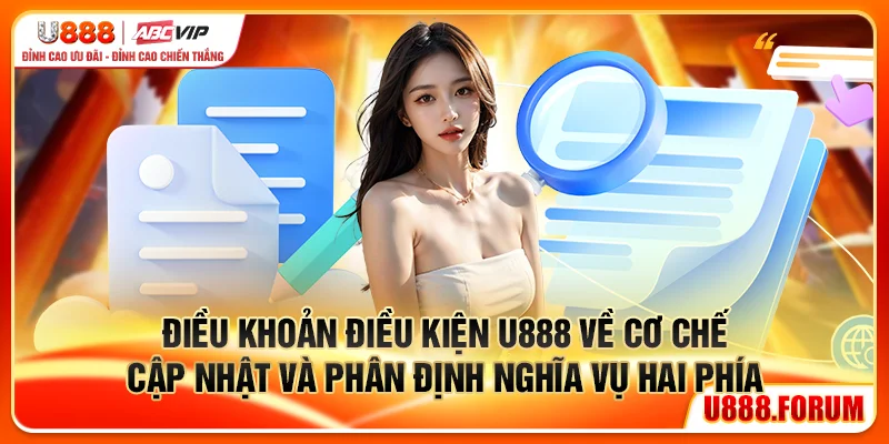 Điều khoản điều kiện U888 về cơ chế cập nhật và phân định nghĩa vụ hai phía